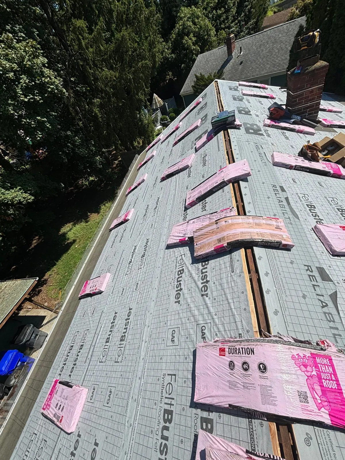 New roof installation in progress