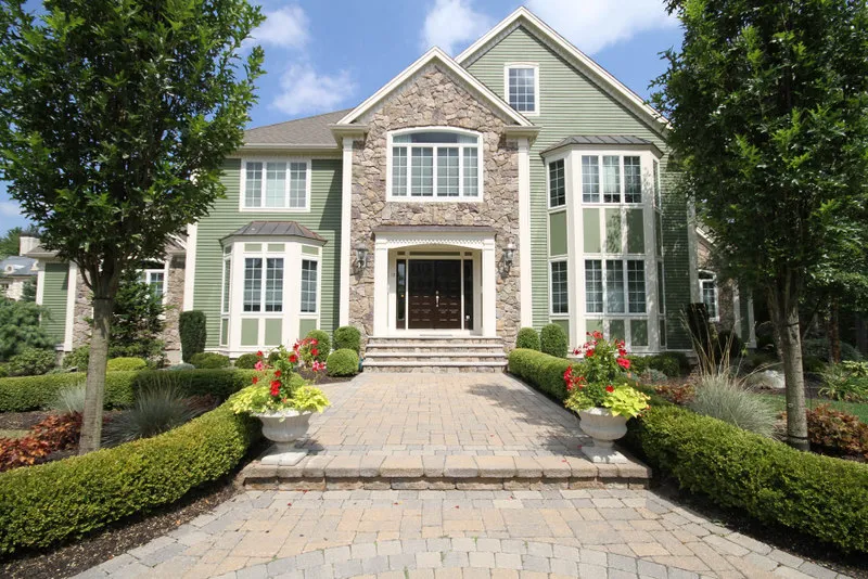 Paver driveway and front landscaping