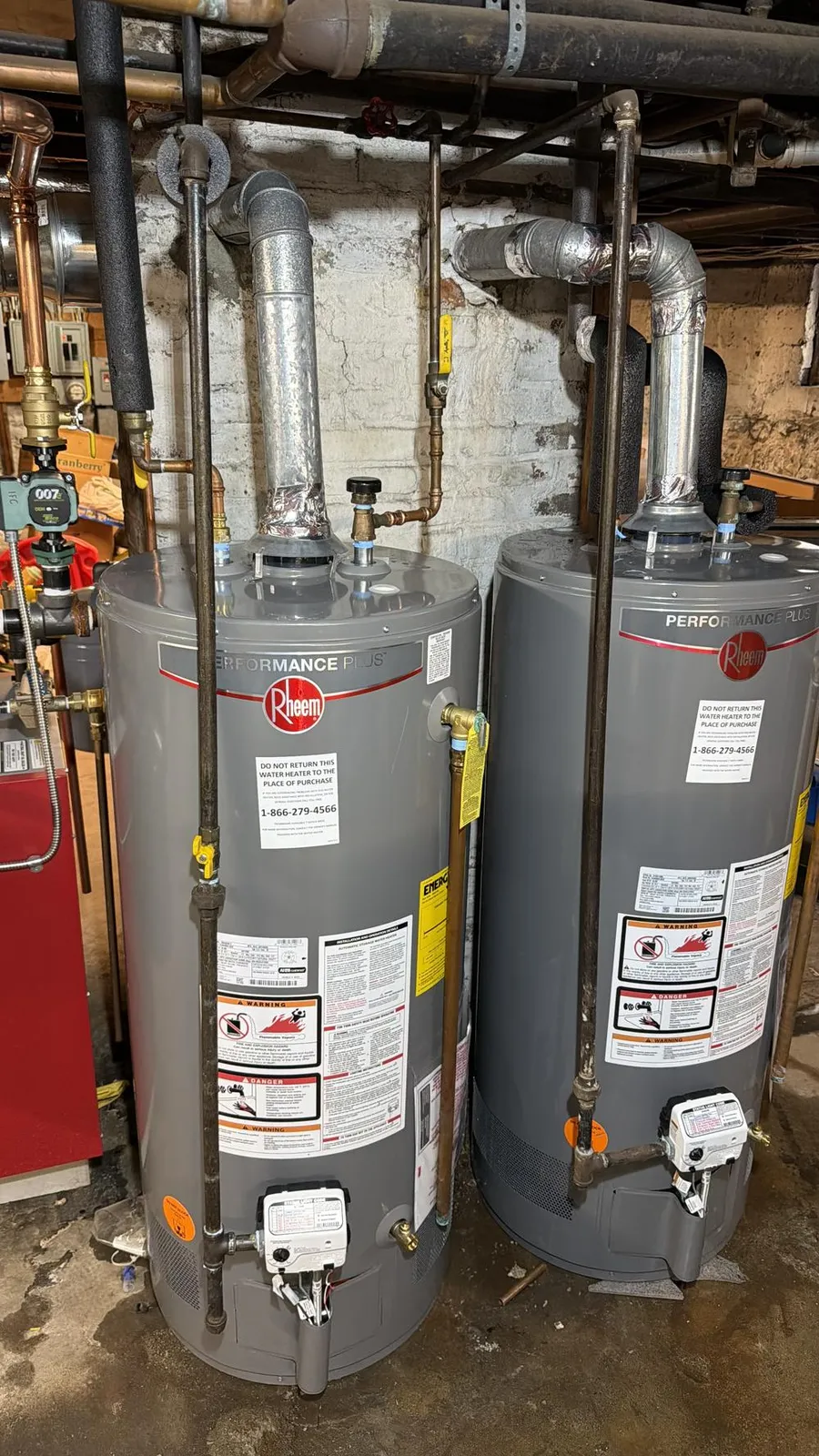 Side-by-side Rheem installs — multi-unit