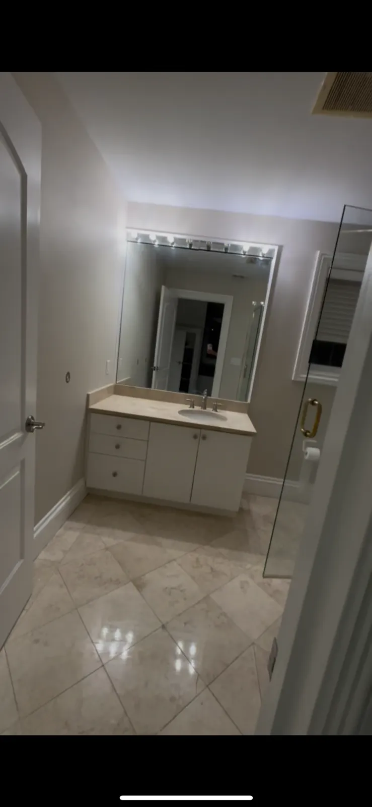 Bathroom vanity after cleaning