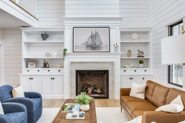 Living room fireplace