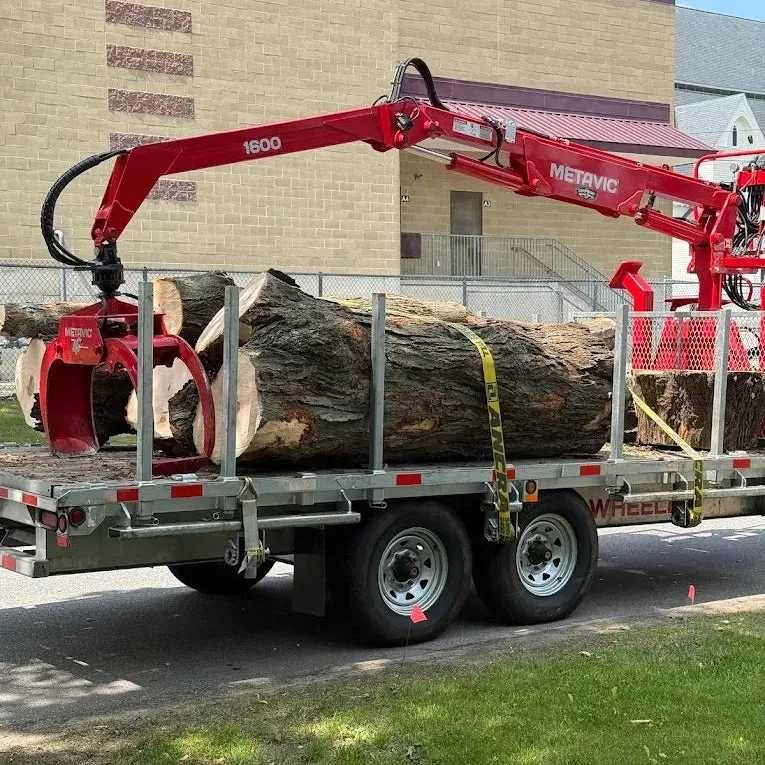 Removal of large wood on a log trailer