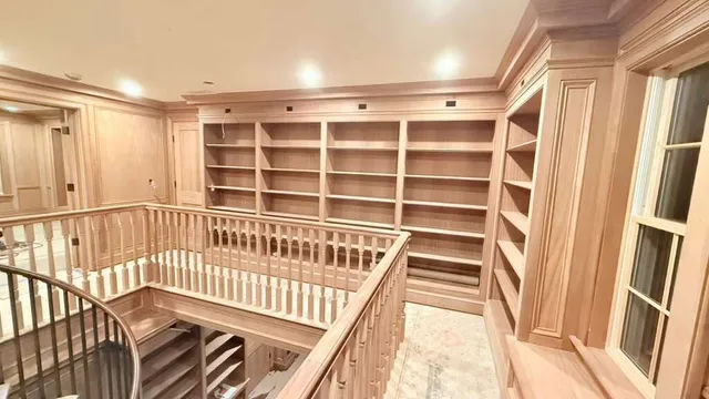 Upper level custom millwork and railing