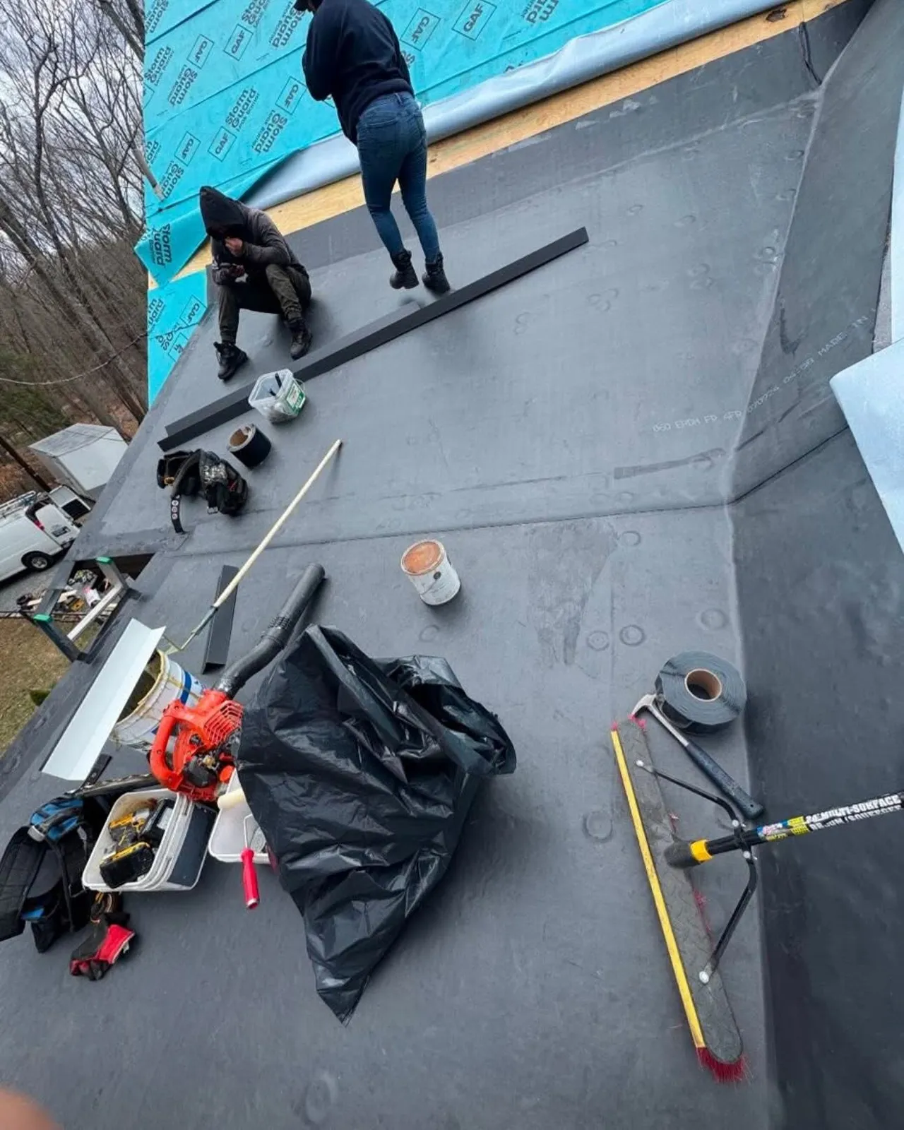 Metal roofing team