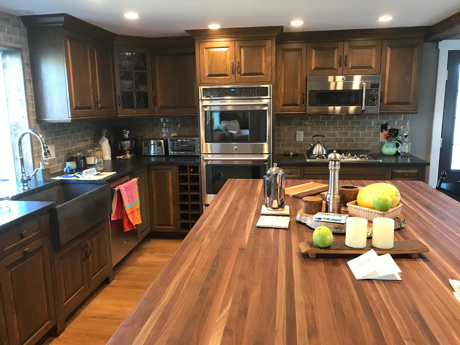 Kitchen with recessed and under-cabinet lighting installed
