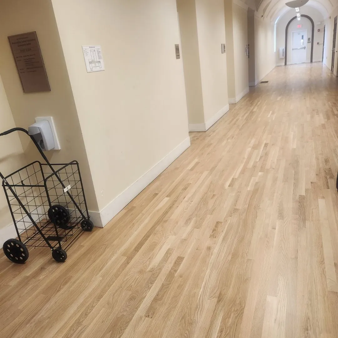 New 2 1/4" white oak hardwood and water base satin finish at
The Presentation School Foundation Community Center 640 Washington St, Boston, Massachusetts 02135
www.psf-inc.org @psfcommunitycenter

A great community center serving the Allston/Brighton neighborhoods.