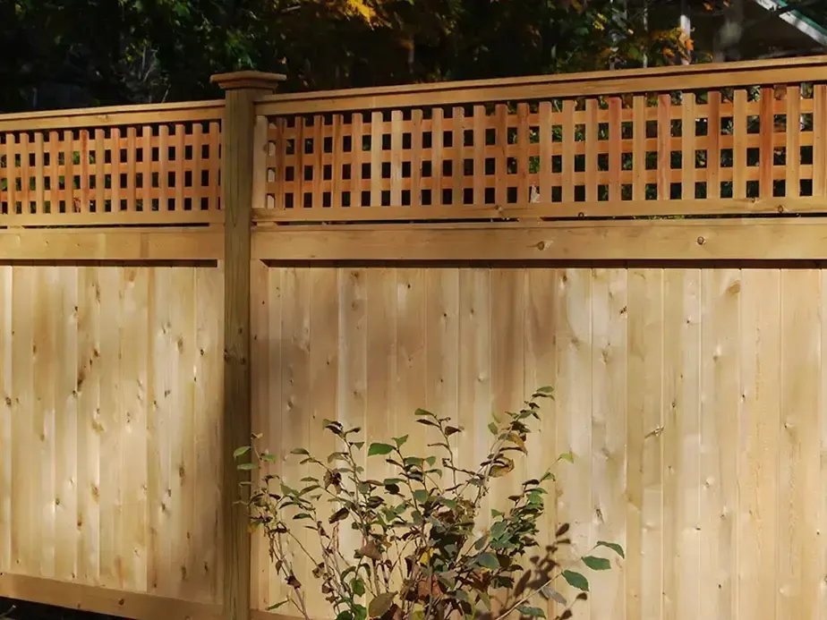 Wood fence installation