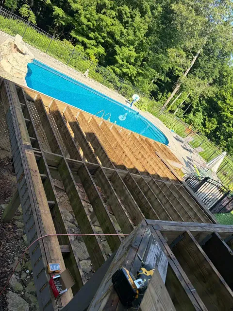 New wood deck construction in Connecticut