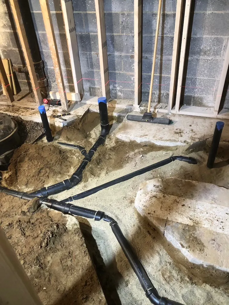 Underground Rough-In — Adding a Bathroom