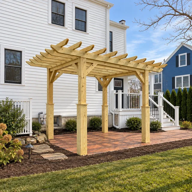 Custom Pergola Built In Small Space Backyard