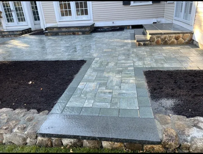 Large patio and walkway