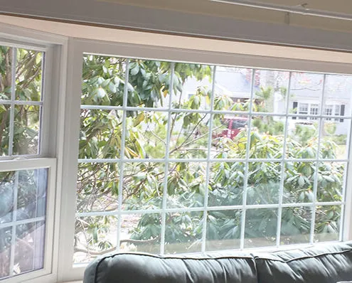 new custom harvey bay window overlooking front yard