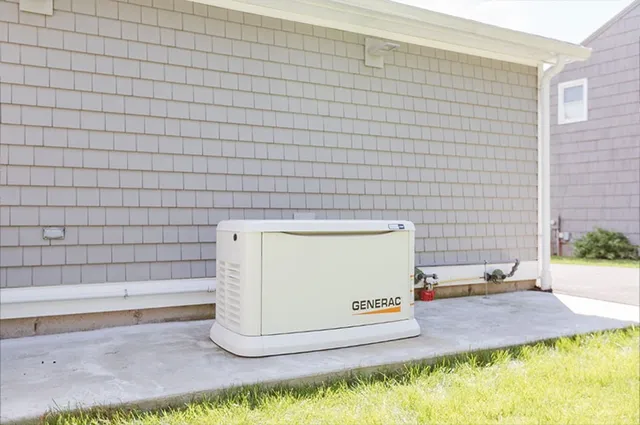 Generac generator outside of a home in Connecticut.