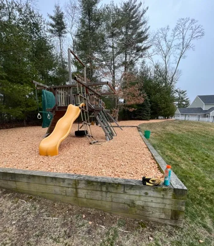Landscape bed refresh with mulch and planting upgrades in Plymouth MA