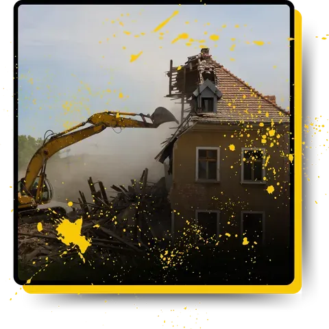 An excavator working in the site.