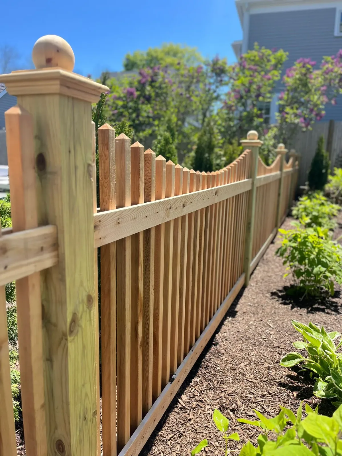 Wood fence installation project