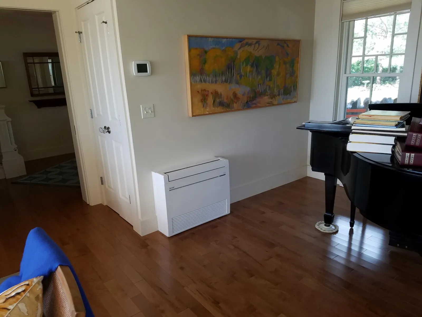 Living Room Floor Mounted Ductless Mitsubishi Unit