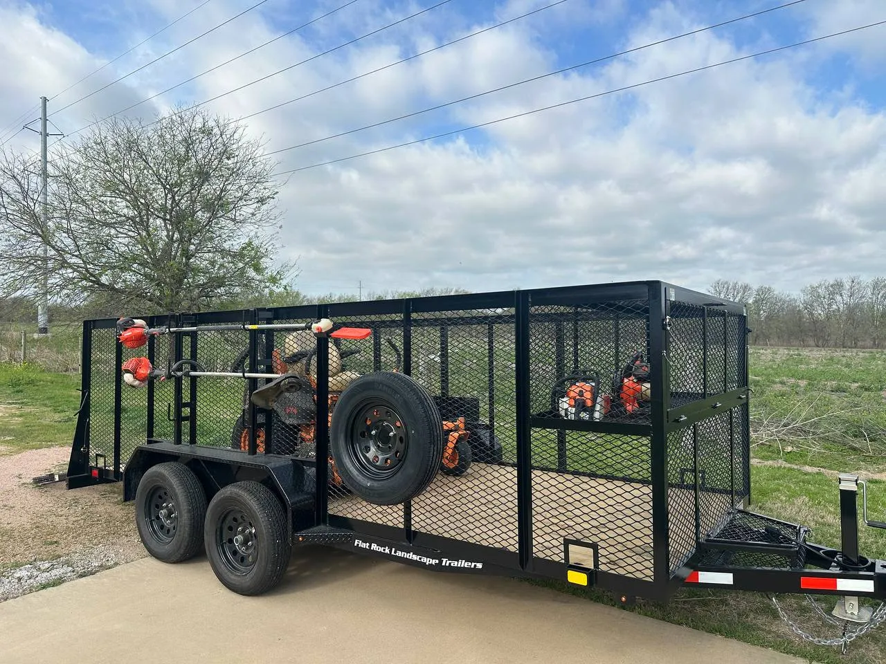 Fully equipped landscape trailer