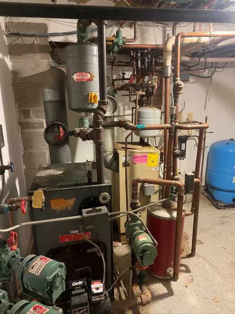 Completed residential heating system installation