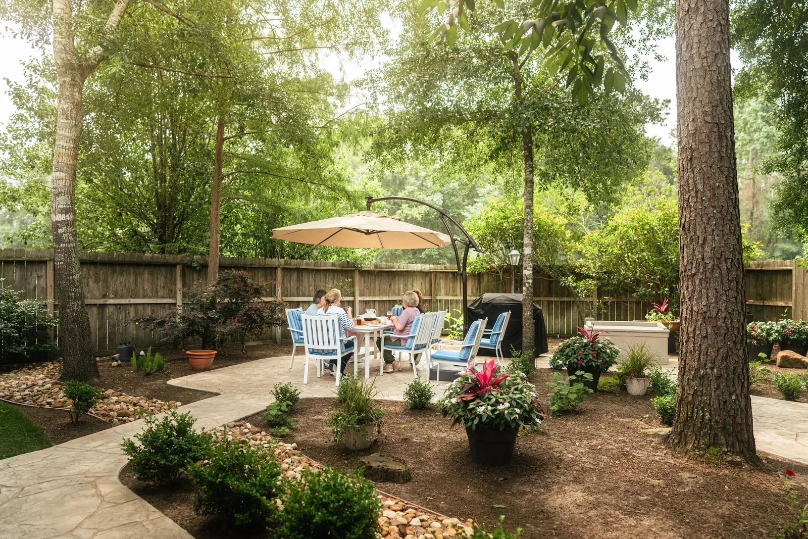 Beautifully finished decorative concrete patio