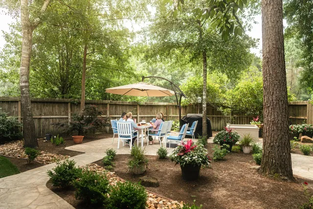 Beautifully finished decorative concrete patio
