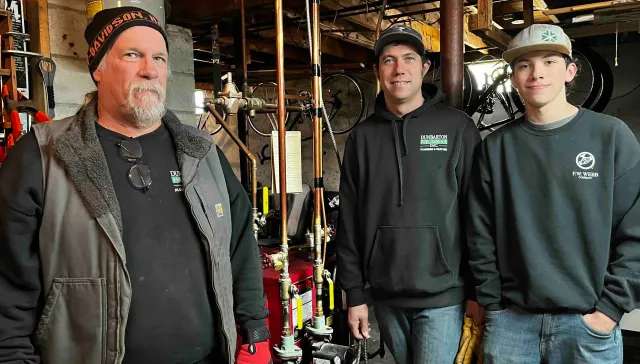 Dunbarton Fuel Service's team of technicians -- JR Swindlehurst, Keith St Pierre and Jacob St Pierre.