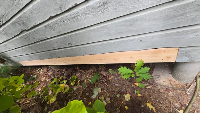 New sill board along foundation