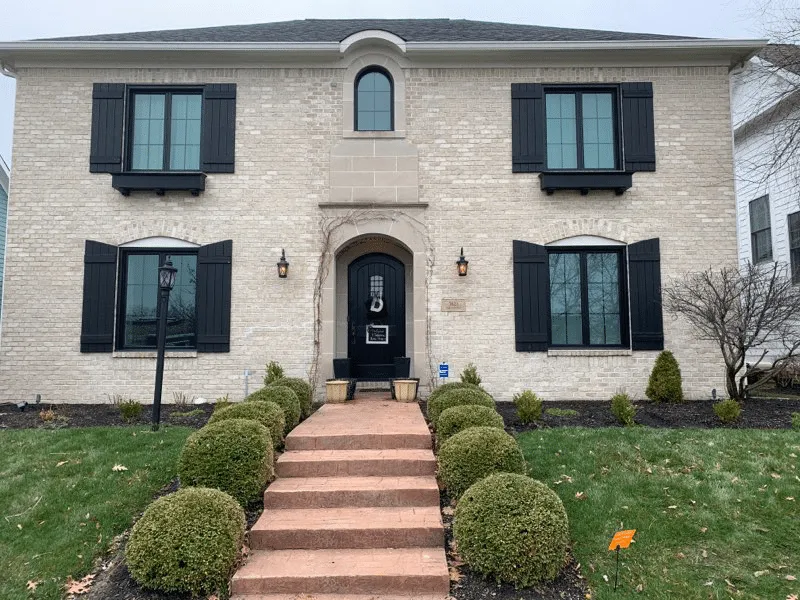 Beautiful black window frames.