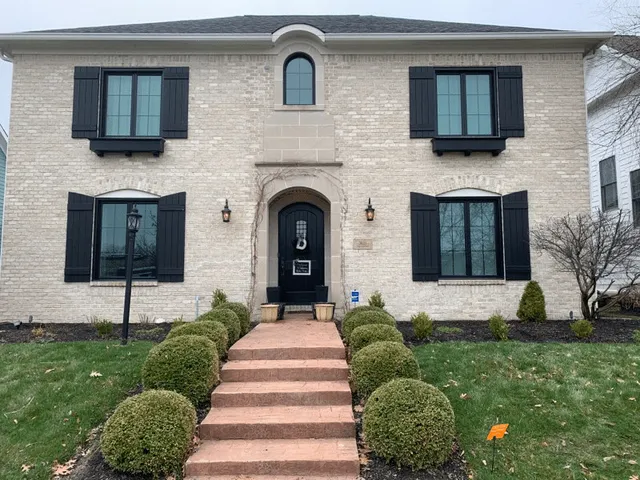 Beautiful black window frames.