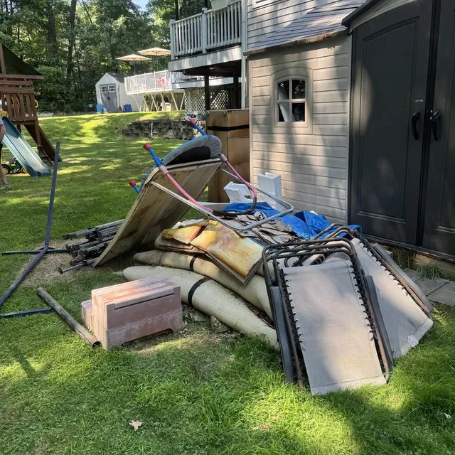 Yard junk removal before — Joe's Junk Removal & Demolition