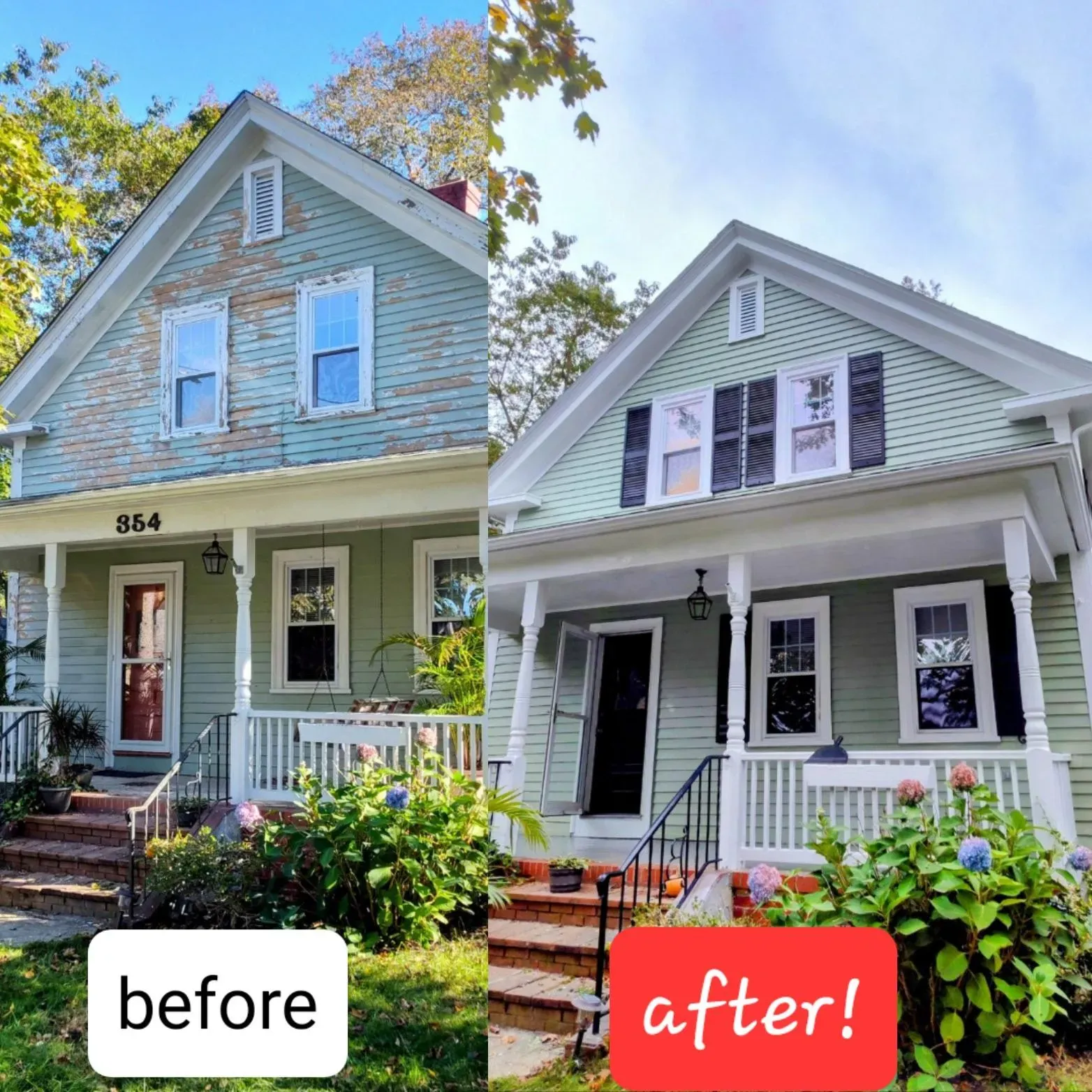 Before and After exterior residential work