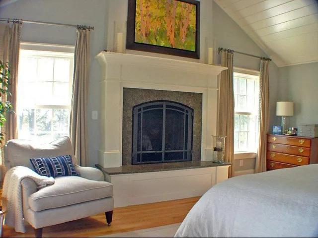 bedroom with fireplace