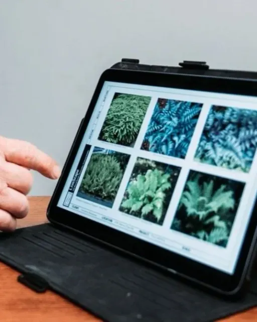 Landscape designer reviewing plant selections to create tailored outdoor spaces for Vermont properties.