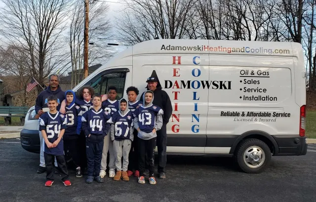 Adamowski Heating and Cooling sponsoring Ansonia Youth Football