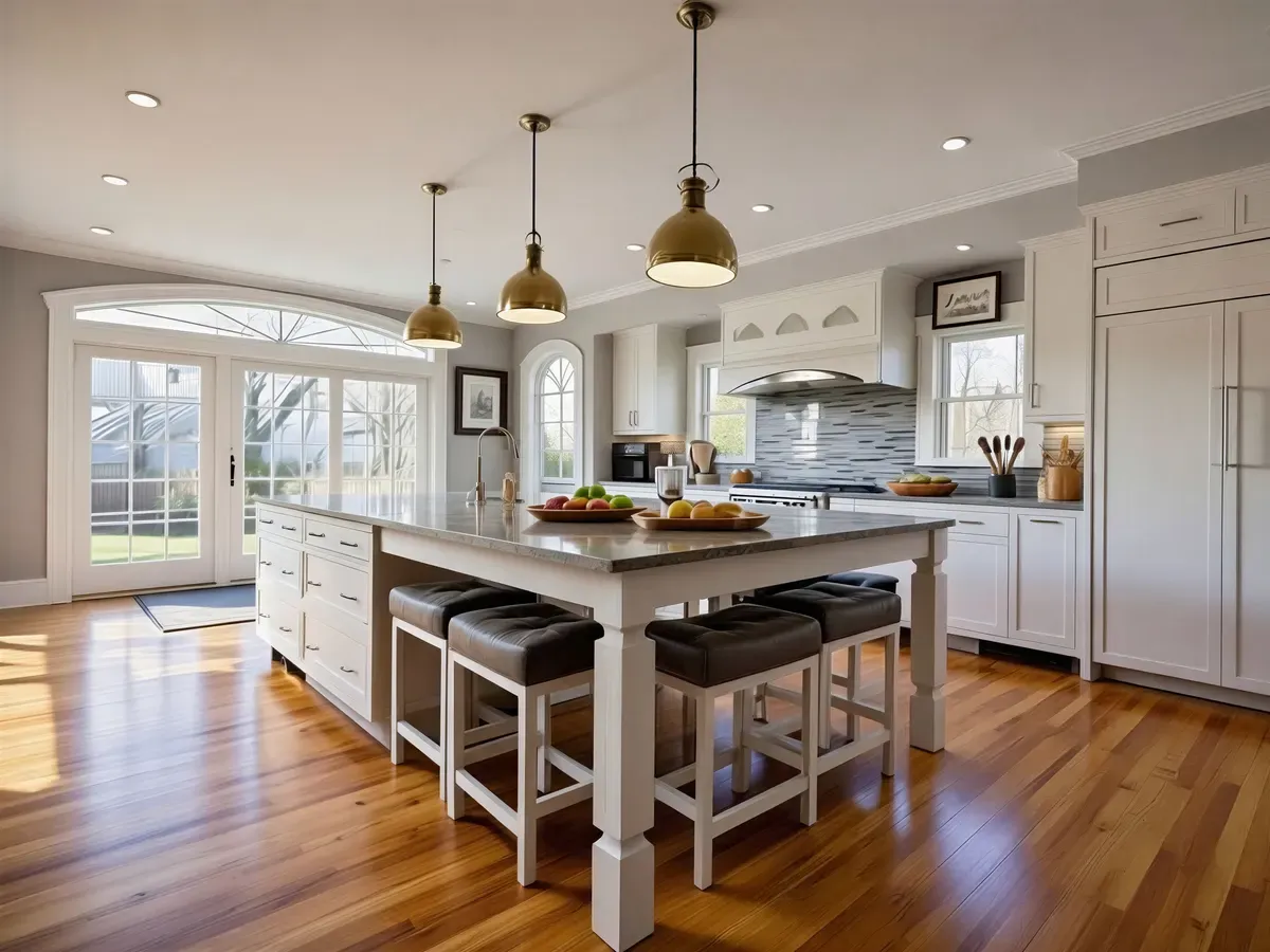 Beautiful Kitchen Design featuring a bright, high contrast luxury Dream Kitchen .