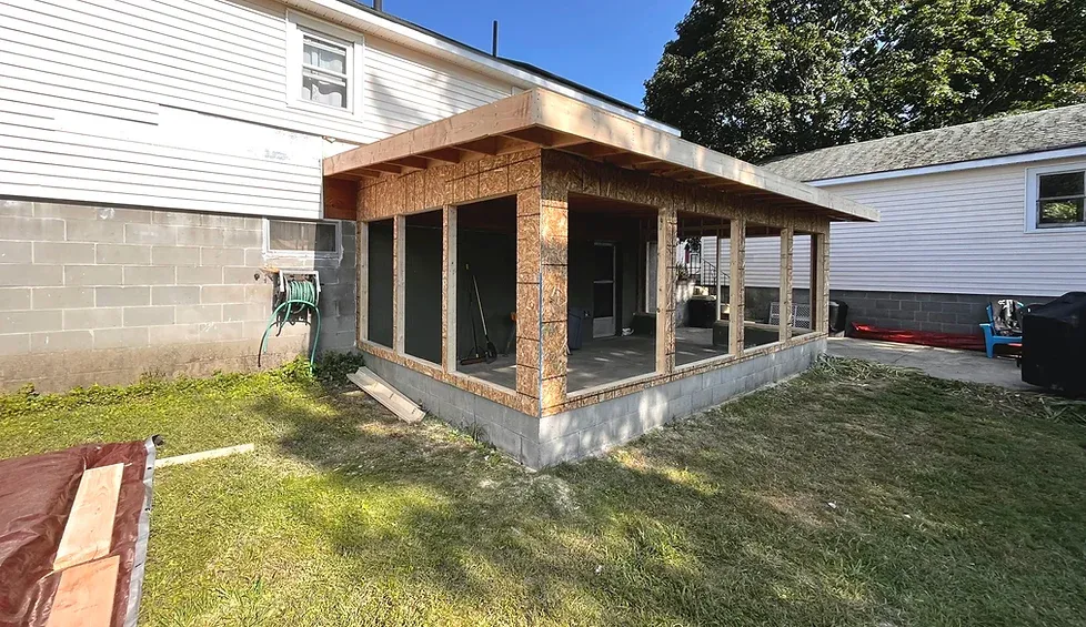 sunroom addition being built