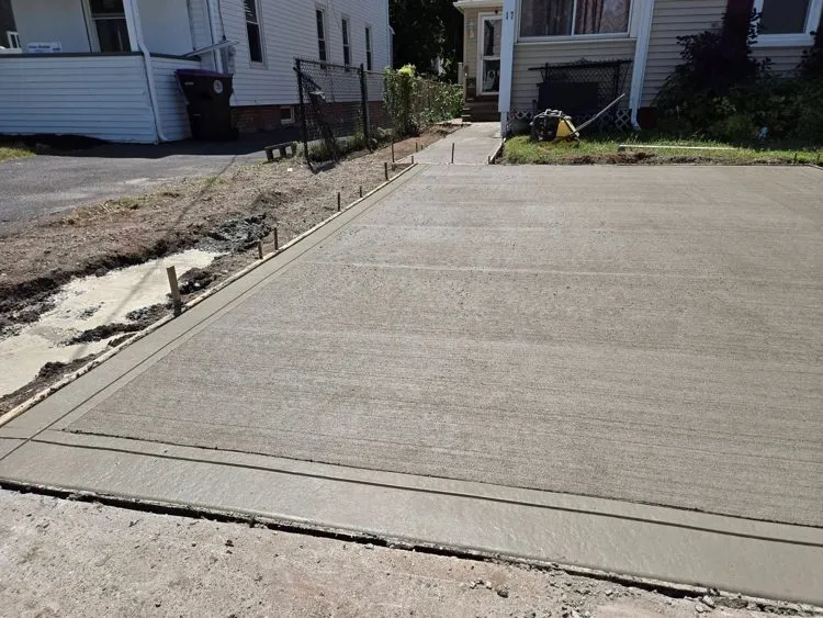 Concrete surface and finished borders