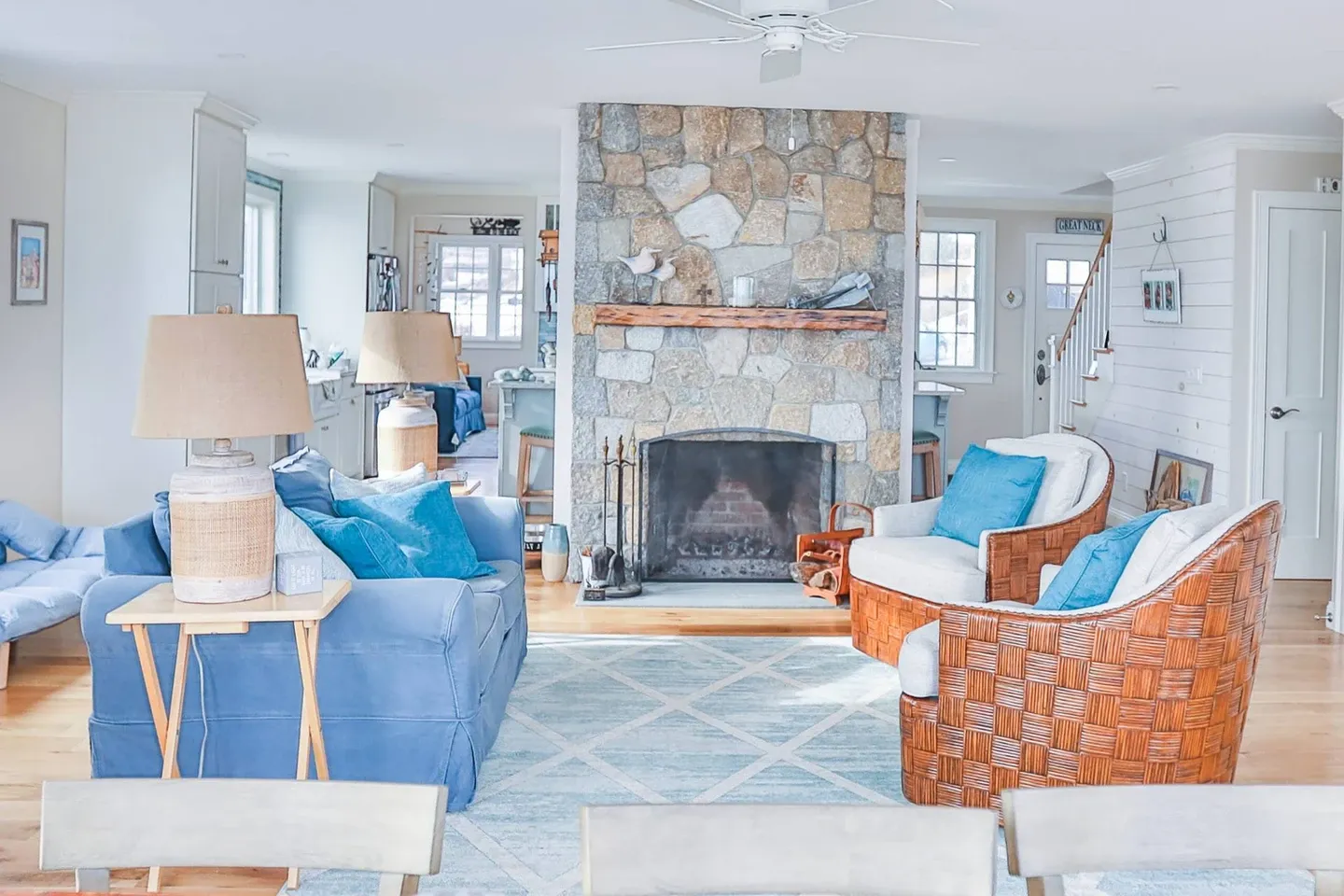 Custom fireplace seating area