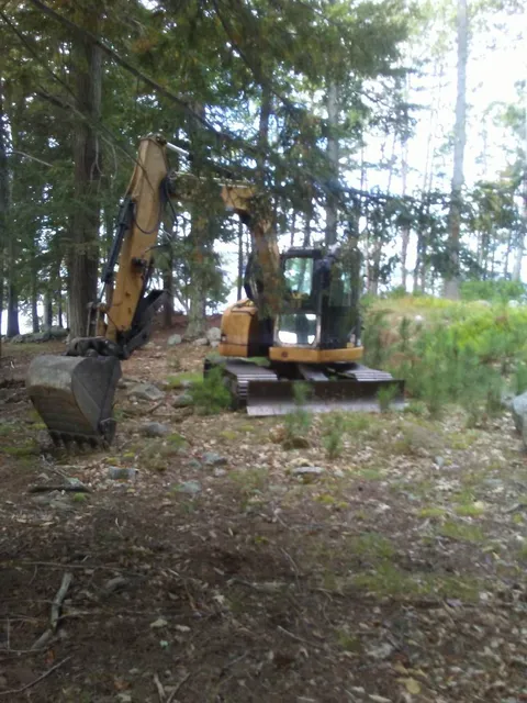 Clearing a wooded building site — Great North Woods Septic Design field photo