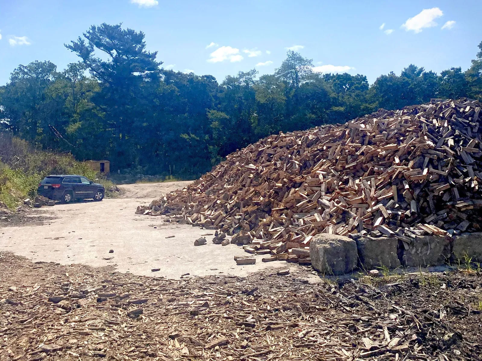 Large stacked of Cape Cod firewood