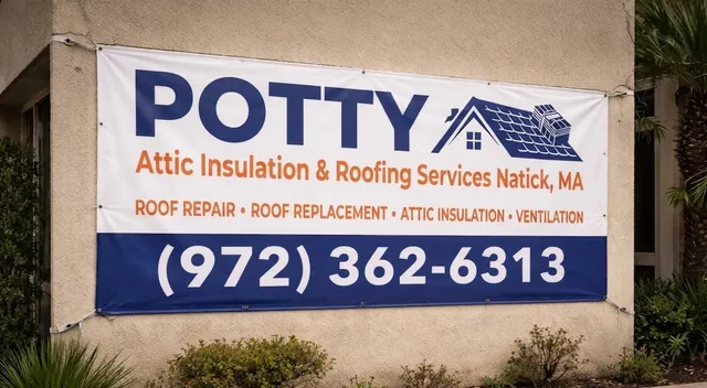POTTY Attic Insulation & Roofing Services Natick, MA work photo