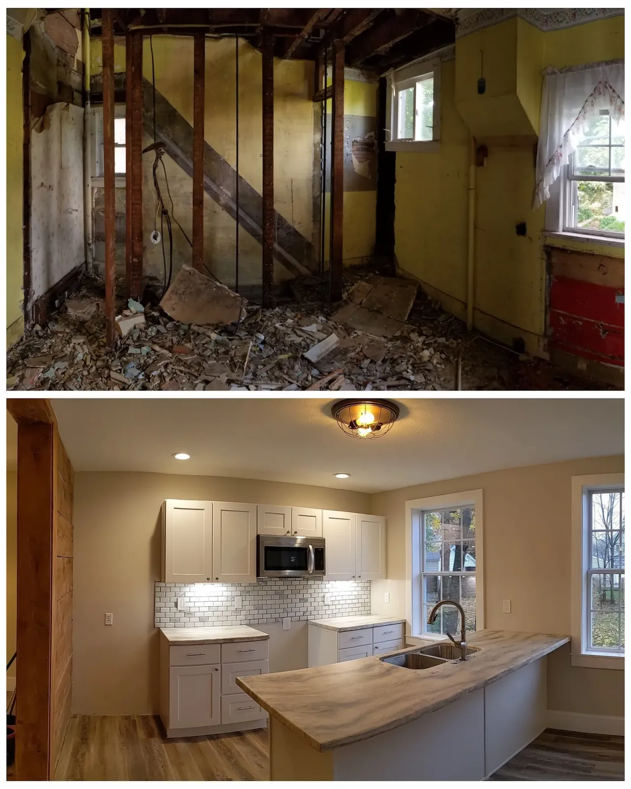 Wall repair progress