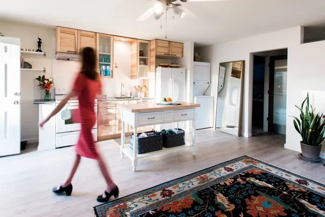 A garage to ADU remodel. We are very pleased with how much living space we were able to fit into this small space.