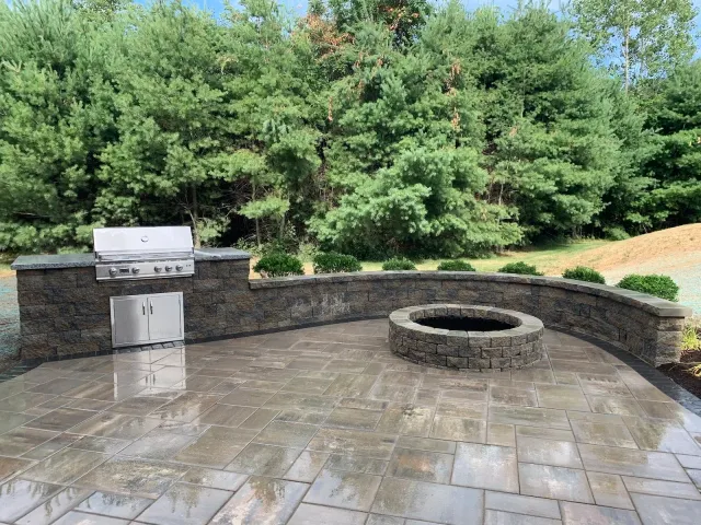Outdoor Kitchen and Fire Pit in Ashland, MA