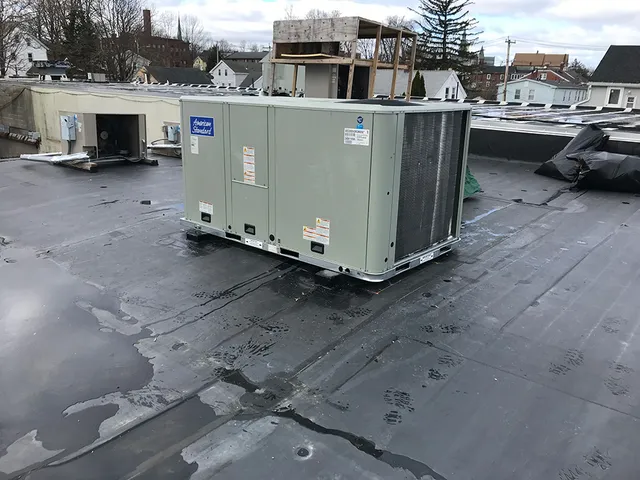 Rooftop HVAC placement at a grocery store in Chicopee