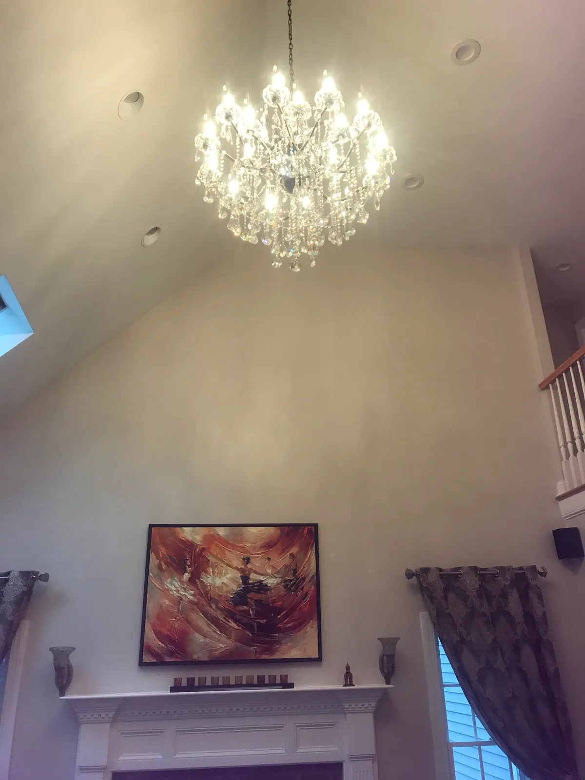 Chandelier installation with lift motor
