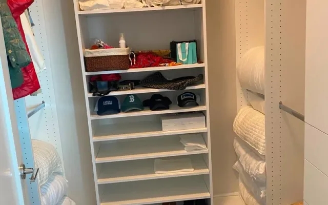 Perfectly organized closet after one-time cleaning