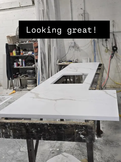From concept to reality.

This custom kitchen is coming together beautifully, but the true centerpiece is this stunning quartz countertop. The soft veining, clean lines, and waterfall-style finish elevate the entire space and bring a modern luxury fe