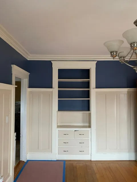 Blue accent interior room