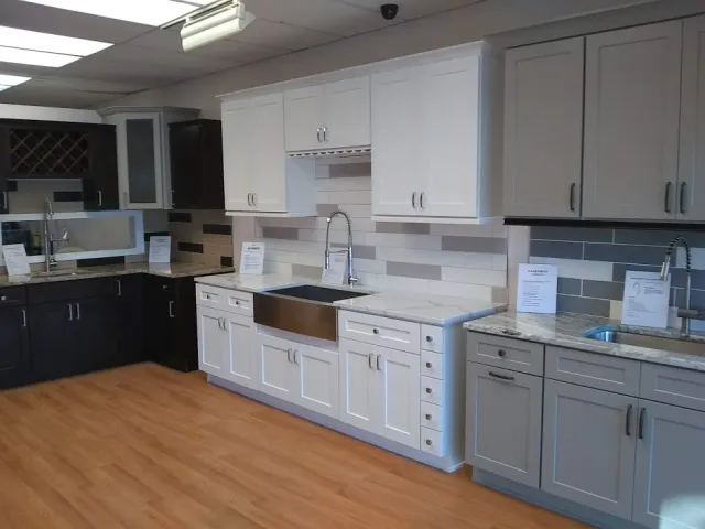 Cabinet displays in the Stratford showroom